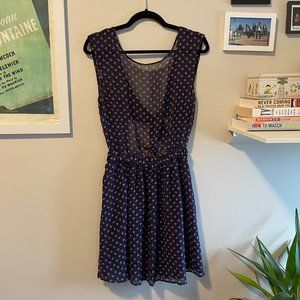 American Apparel Navy Sheer Cut-Out Dress